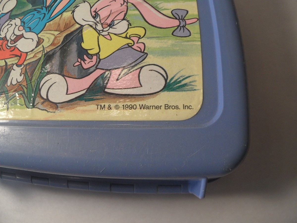Vintage 1990 Thermos Tiny Toon Adventures Lunchbox Plastic Cartoon