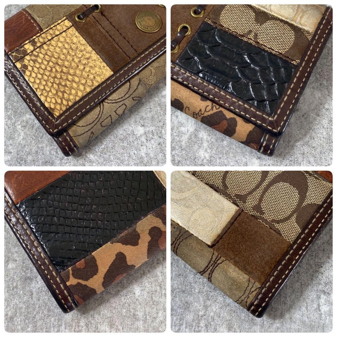 COACH Patchwork Crocodile Python Leather Long Wal… - image 5