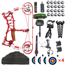 Archery Dual-Use Compound Bow Set 30-75lbs Adjustable Arrows Outdoor Shoot Hunt