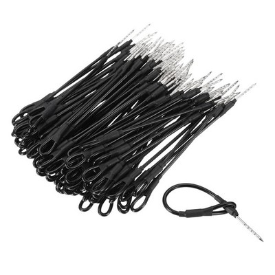 100Pcs Security Tags Lanyards Wire Loop (4'', Black), Polypropylene Cable Loop
