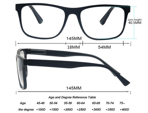 Reading Glasses 4.0 Oversized Large Square Men Readers 4 Pack,Comfort Lightweigh - Picture 3 of 7