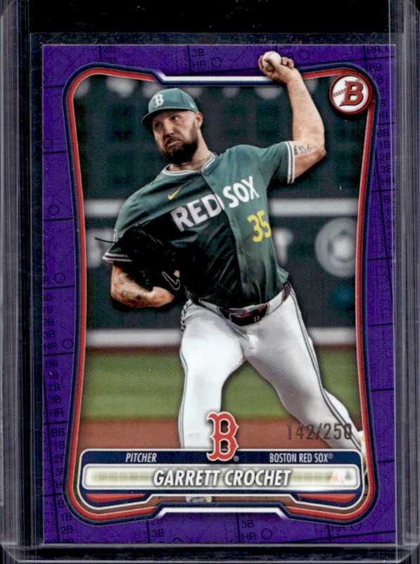 2026 Bowman Garrett Crochet Purple Pattern #/250 Red Sox