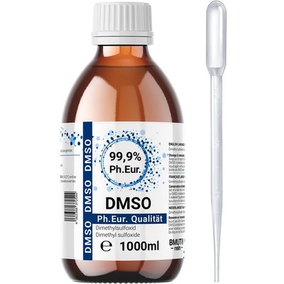 1000ml DMSO - 99,9% (Ph.Eur) Dimethylsulfoxid Glasflasche mit Pipette 1 Liter