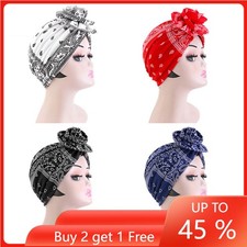 Hijab Cap Women Print Turban Hair Loss Hat Head Wrap Muslim Turban Chemo Cap