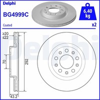 2X Delphi Bremsscheibe BG4999C FüR Giulia Stelvio Alfa 952ABA25B 952ACA25 949