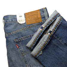 LEVI'S 50's Straight Big E Redline Selvedge Denim Distressed Jeans Tag 36 x 32