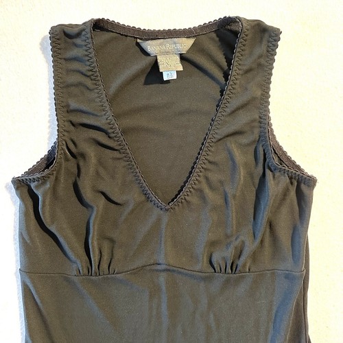 Banana Republic Slip Dress XS Black Maxi Vintage Y2K 90s Babydoll Empire - Picture 2 of 9
