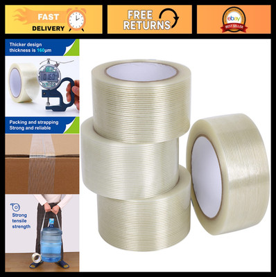 4 Pack Heavy Duty Fiberglass Tape, 6.3 mil Extra Thick, Super Sticky, 2''x27yds