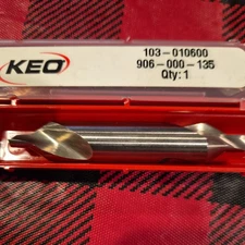 KEO 906 HSS #6 60° Plain Type Centerdrill, Ø.219 Pilot, 1/2 Body, Uncoated