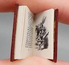 Vtg Illustrated Barbara Raheb Alice In Wonderland Book Dollhouse Miniature 1:12
