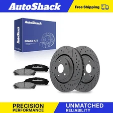 Front Drilled Slotted Brake Rotors Ceramic Pads for Toyota Highlander 3.5L