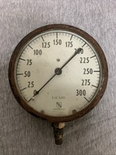 Vintage Large 6 Ashcroft 300 Psi Pressure Gauge
