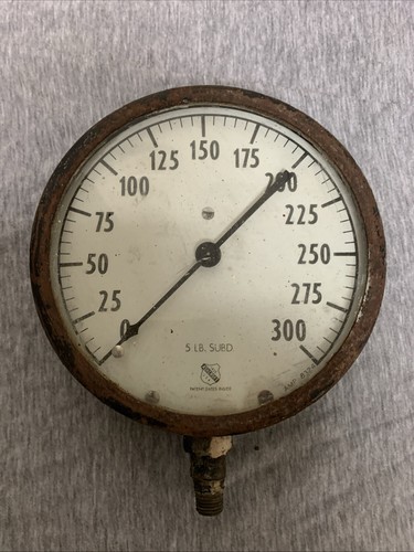 Vintage Large 6” Ashcroft 300 PSI Pressure Gauge