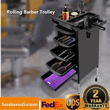 Rolling Barber Beauty Salon Cabinet 5-Drawer Trolley Stylist Station Equipment