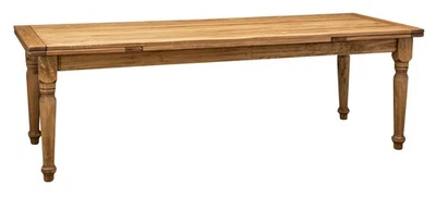 Table De Salle à Manger Allonge Bois Massif Country Cuisine Robuste 250x100 - Photo 1/4