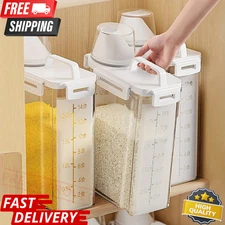 2L Airtight Food Storage Container with Lid & Measuring Cup for Rice Kitchen