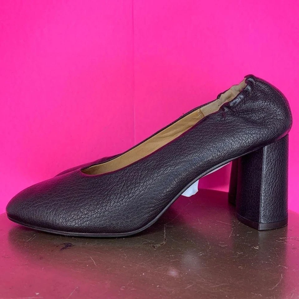 Bomba Alberto Fermani Cuero Marrón Oscuro Punta Redonda Tacón Bloque Talla 10 Foto 3 de 4