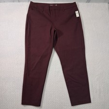 Old Navy High-Rise Pixie Pants Women SIZE 20 WAIST 39" Burgundy
