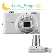 Nikon Coolpix S6500 Digital Camera White 16MP 12x Optical zoom Face Detection