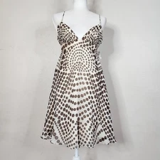 NWT Milly of New York 100% Silk Polka Dot Fit n Flare Dress Size 4