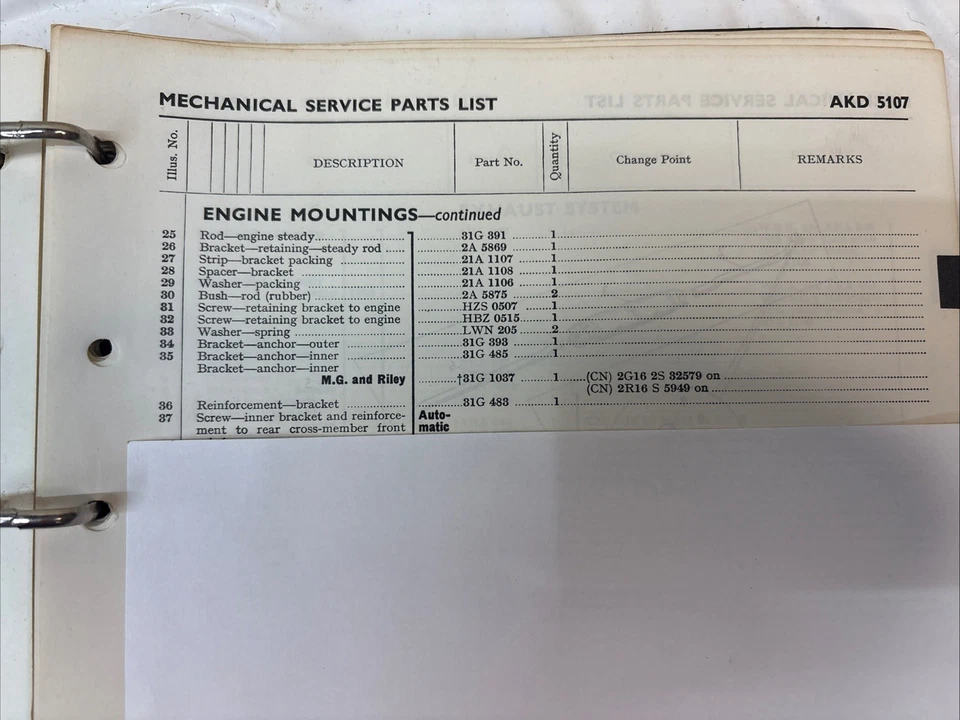 Coches de transmisión automática con soporte interior Austin Morris MG Riley Wolseley NOS Foto 4 de 4