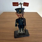 VINTAGE or ANTIQUE MARX TIN TOY POLICE MAN TRAFFIC COP FIGURE - STOP & GO