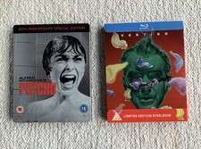 ALFRED HITCHCOCK BLU RAY STEELBOOK BUNDLE. Psycho & Vertigo. VGC