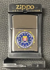 UNFIRED/SEALED Zippo FBI, Federal Bureau Of Investigation Lighter  NIB