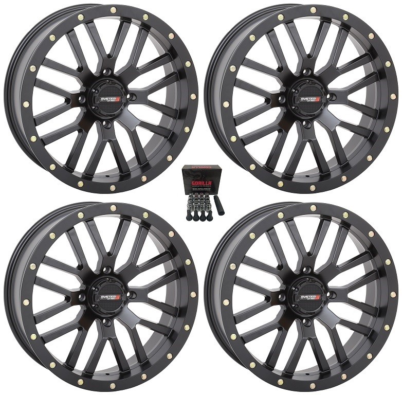 System 3 ST-3 Black ATV Wheels 20" Can-Am Renegade Outlander (4)