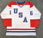 PAT LAFONTAINE AUTOGRAPHED SIGNED INSCRIBED "HOF 2003" USA HOCKEY JERSEY BECKETT
