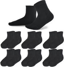 Kids Athletic Socks Cushioned Ankle Socks 6 Pack Breathable Mesh Cotton Sports S
