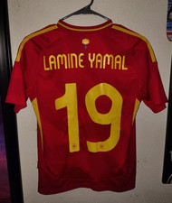 Spain 2024 Home Adidas LAMINE YAMAL #19  Youth Kids Jersey Size Large