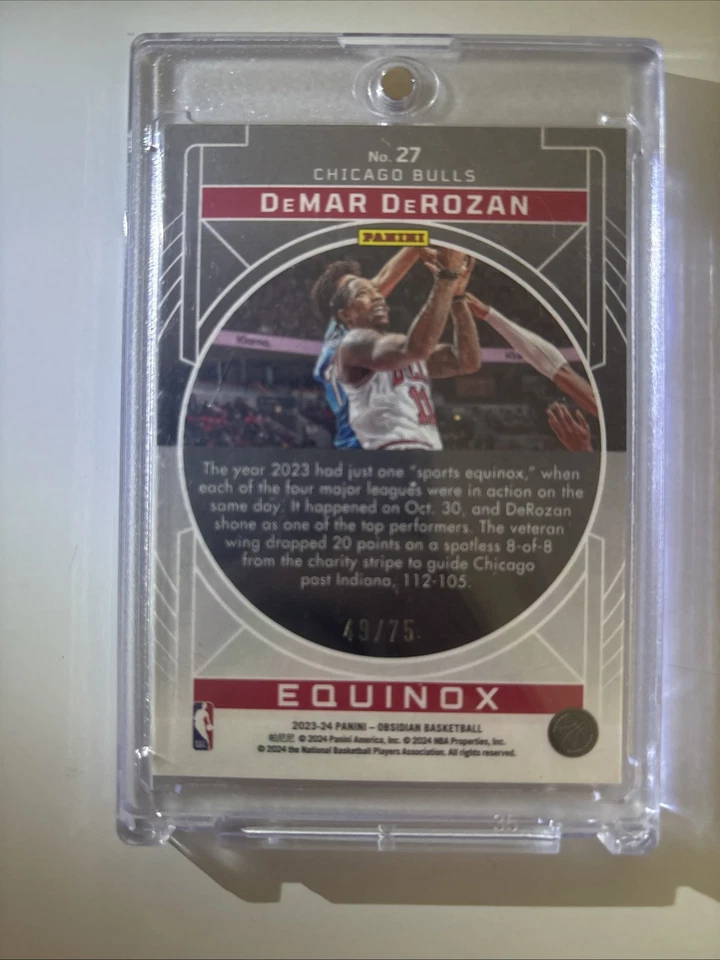 2023-24 Panini Obsidian - Equinox Electric Etch Orange Flood DeMar DeRozan /75 - Image 2 of 2