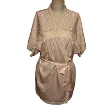 Miss Dior Vintage 80's Pink  Cream Peignoir Robe  Gown M