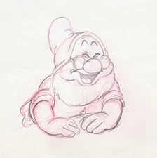 Snow White and the Seven Dwarfs DOC Animation Drawing Disney 1937 Matted