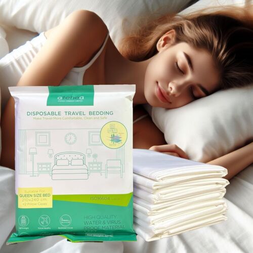 Disposable Bed Sheets For Travel Business Trip, Queen Sized Fitted Disposable