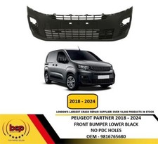 PEUGEOT PARTNER 2018 - 2024 VAN FRONT BUMPER TEXTURED NO SENSOR HOLES NEW