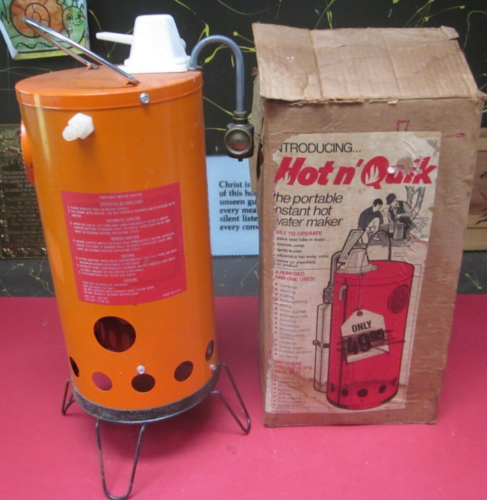 Hot 'n Quik portable instant hot water heater uses propane gas -camping, hunting - Afbeelding 1 van 5