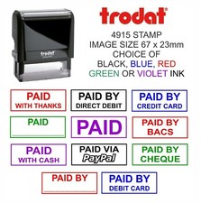PAID RUBBER STAMP, SELF INKING, OFFICE BUSINESS ACCOUNTS CASH CREDIT CARD BACS