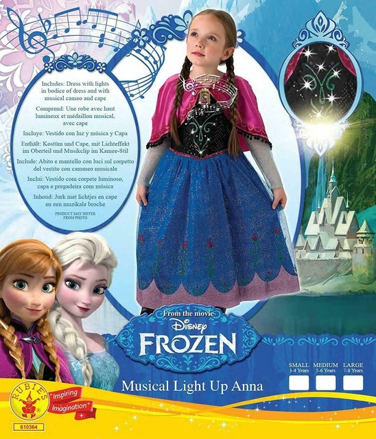 Disney Frozen Musical Light Up Anna Costume DRESS 34 YEARS eBay