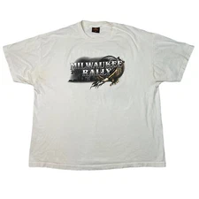 Hot Leathers Milwaukee Rally Graphic Tee Crew Neck T-Shirt White Adult 2XL FLAW