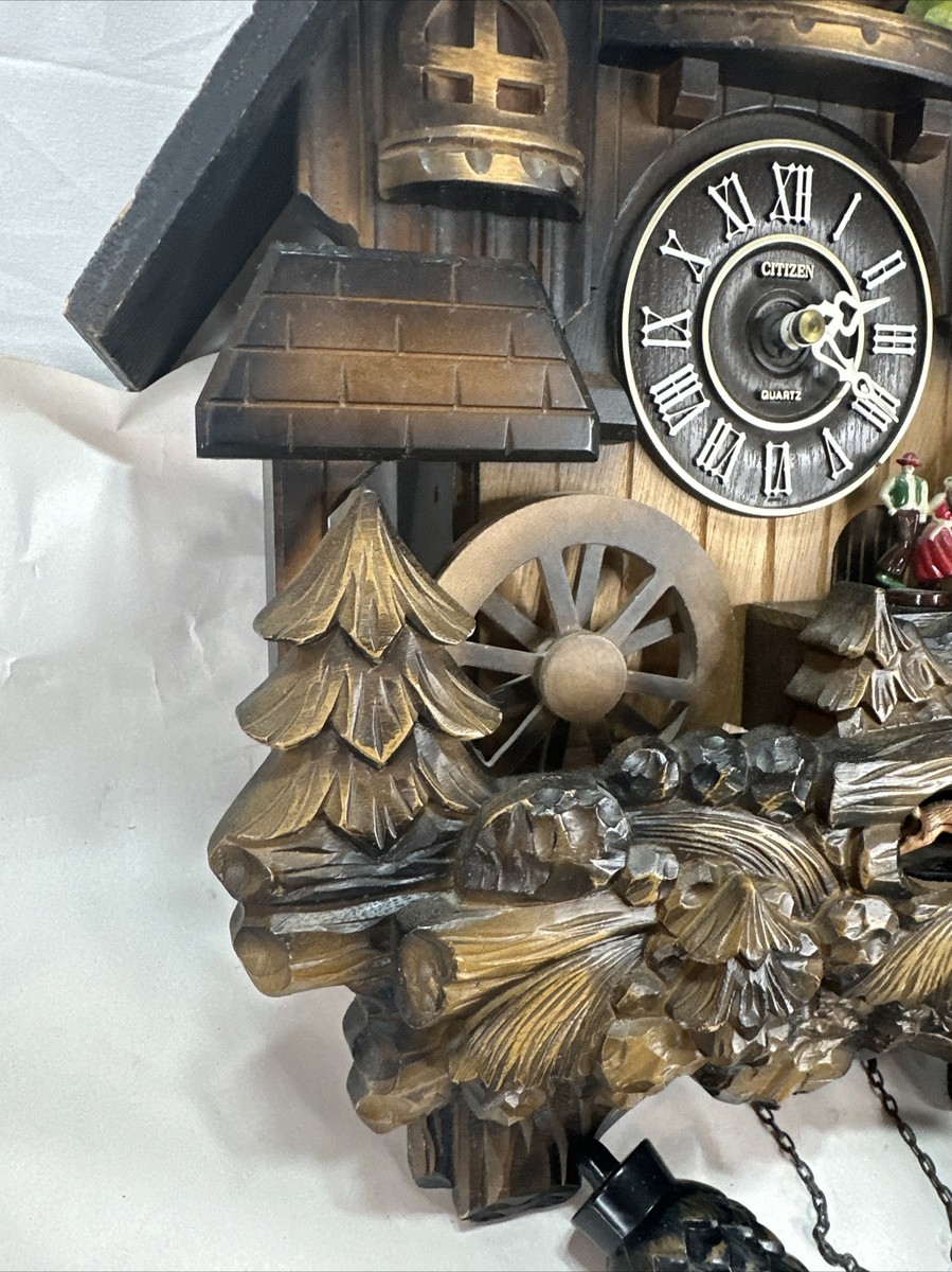 Citizen Wood Cuckoo WORKING Clock 4MJ659 Rhythm Sound & Motion