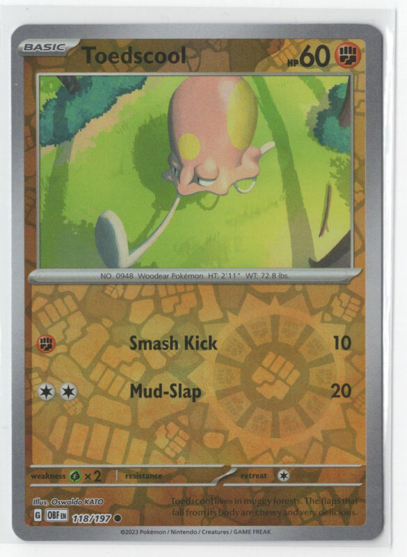 Pokemon Obsidian Flames 118/197 Toedscool Reverse Holo