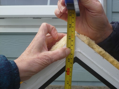 White gable end triangular upvc window & interior shutters W248 x H134cm Dorset - Picture 7 of 23