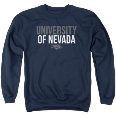 University of Nevada Reno Adult Crewneck Sweatshirt Stacked, Navy