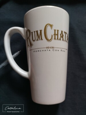 Coffee Mug Rum Chata Horchata Con Ron White Gold Bar Ware New 