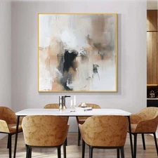 Hand Painted Oil Paintings Abstract On Canvas  Wall Art Room Gray 24in