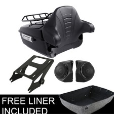 King Trunk Pad & Mount Rack Speakers Fit For Harley Touring Street Glide 14-26