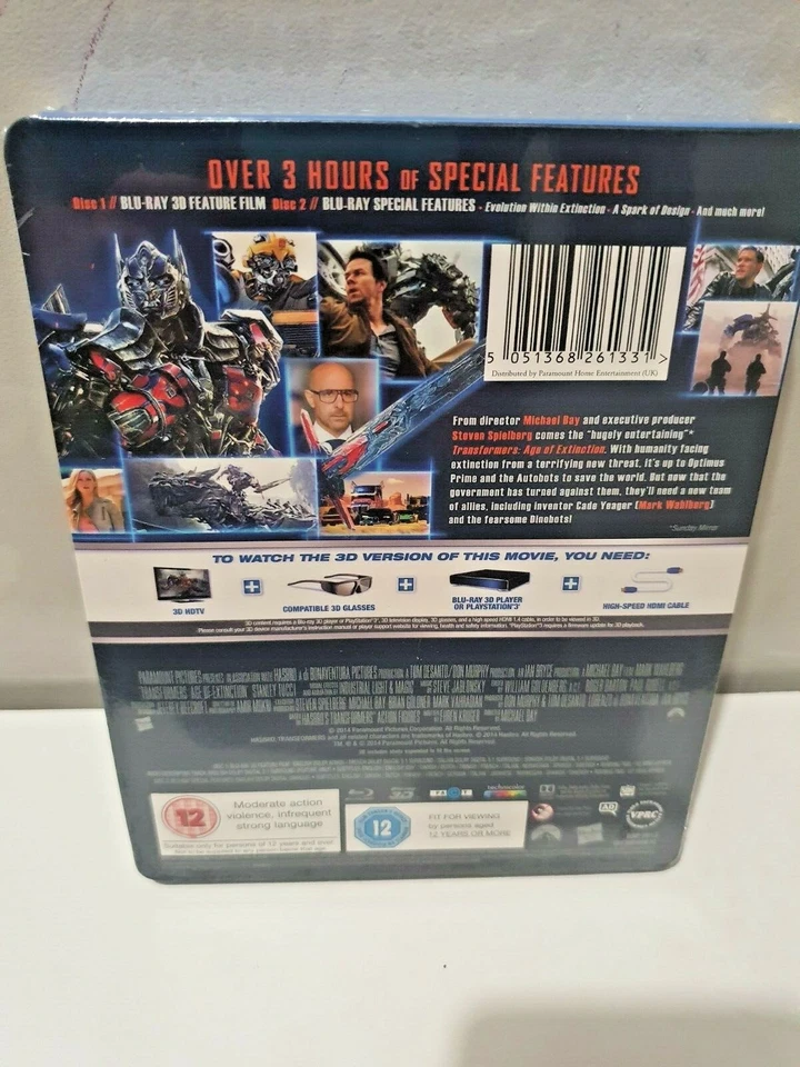 Transformers Age of Extinction 3D+2D BluRay Entertainment Store UK Steelbook New - Image 2 of 2