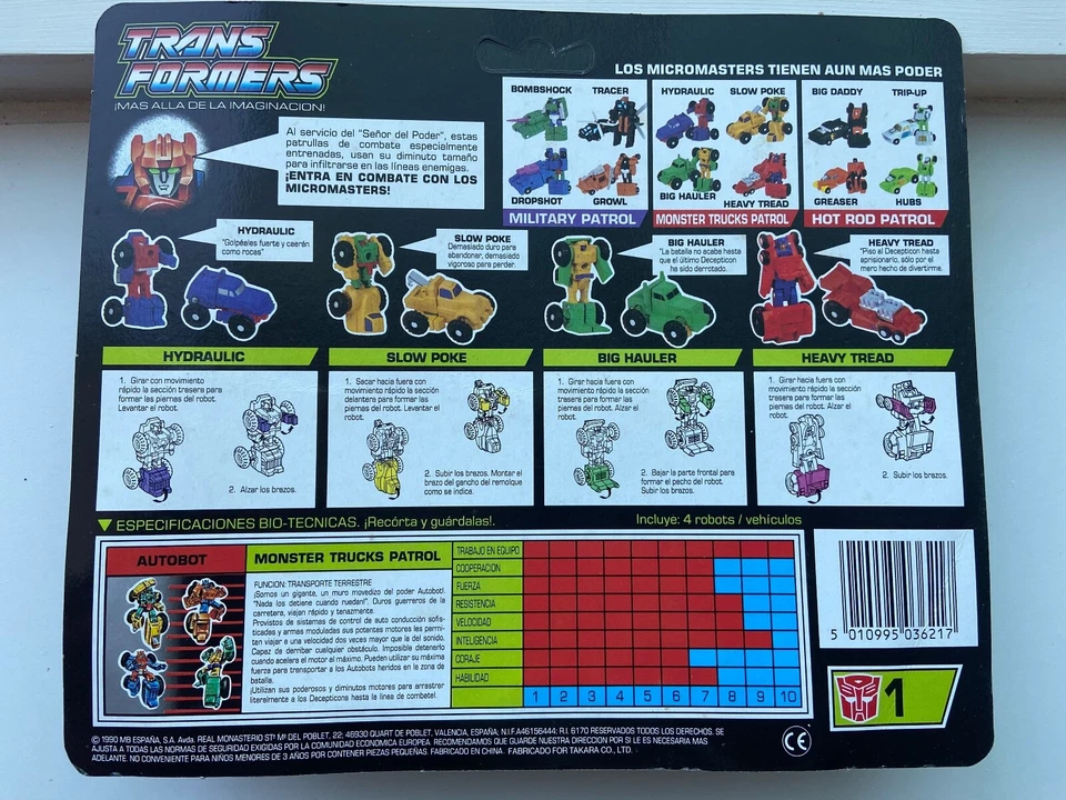 Transformers G1 1990 MONSTER TRUCKS PATROL MOSC micromasters hasbro MB - Image 2 of 4